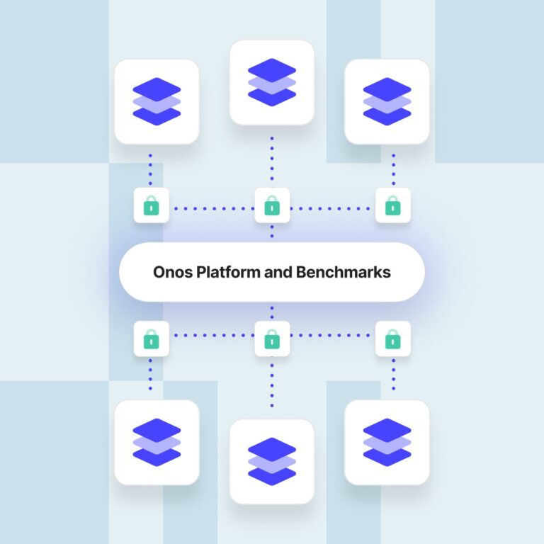 Secure data sources connected through locked pathways to a central benchmark database.